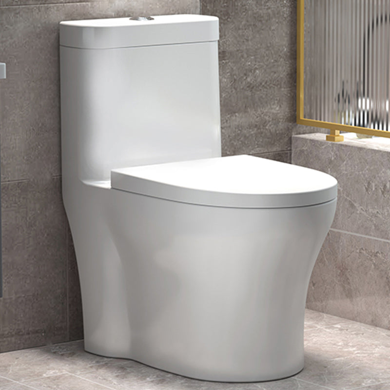 Traditional Floor Mount Toilet White Seat Included Toilet Bowl for Bathroom