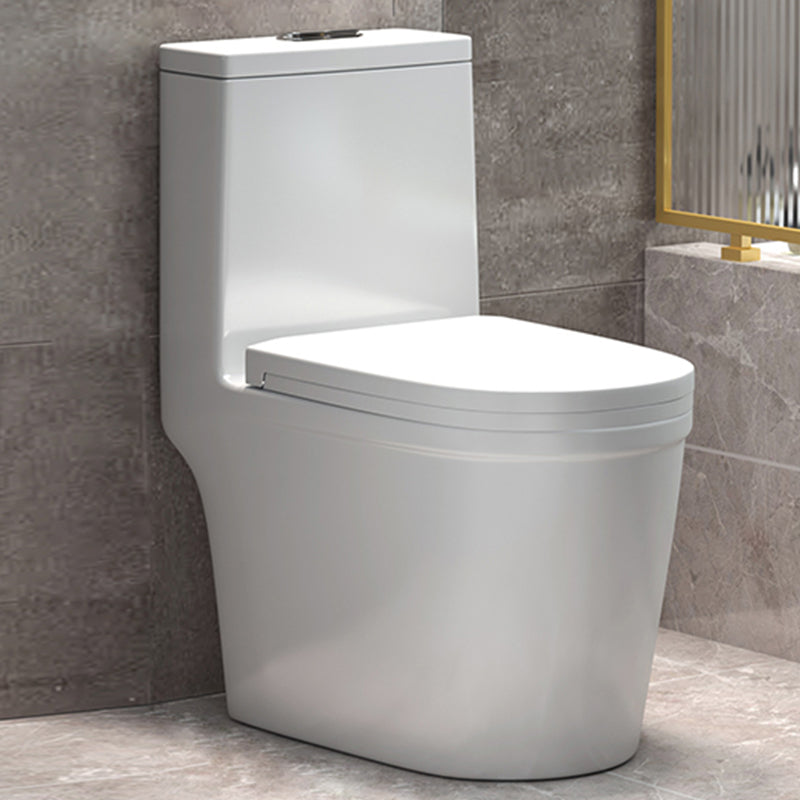 Traditional Floor Mount Toilet White Seat Included Toilet Bowl for Bathroom