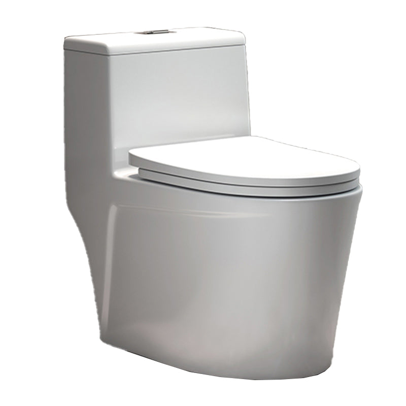 Traditional Floor Mount Toilet White Seat Included Toilet Bowl for Bathroom