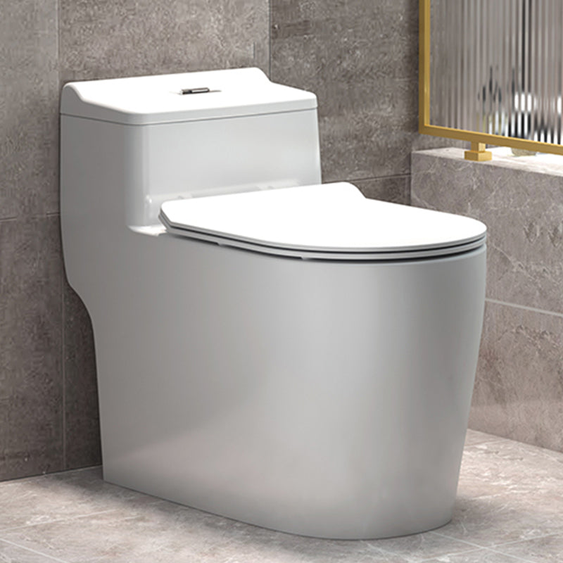 Traditional Floor Mount Toilet White Seat Included Toilet Bowl for Bathroom