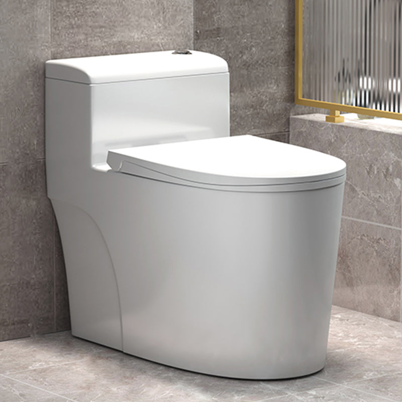 Traditional Floor Mount Toilet White Seat Included Toilet Bowl for Bathroom