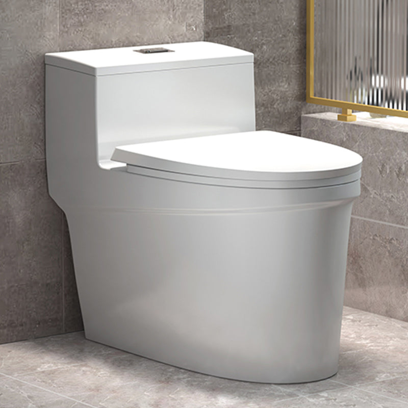 Traditional Floor Mount Toilet White Seat Included Toilet Bowl for Bathroom