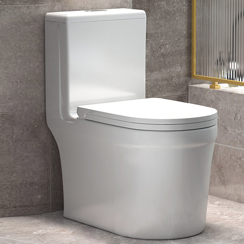 Traditional Floor Mount Toilet White Seat Included Toilet Bowl for Bathroom