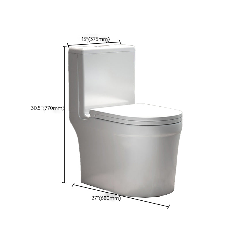 Traditional Floor Mount Toilet White Seat Included Toilet Bowl for Bathroom