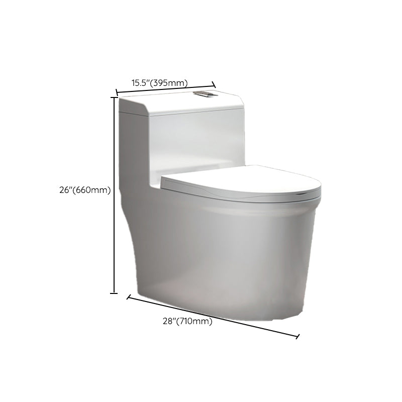 Traditional Floor Mount Toilet White Seat Included Toilet Bowl for Bathroom