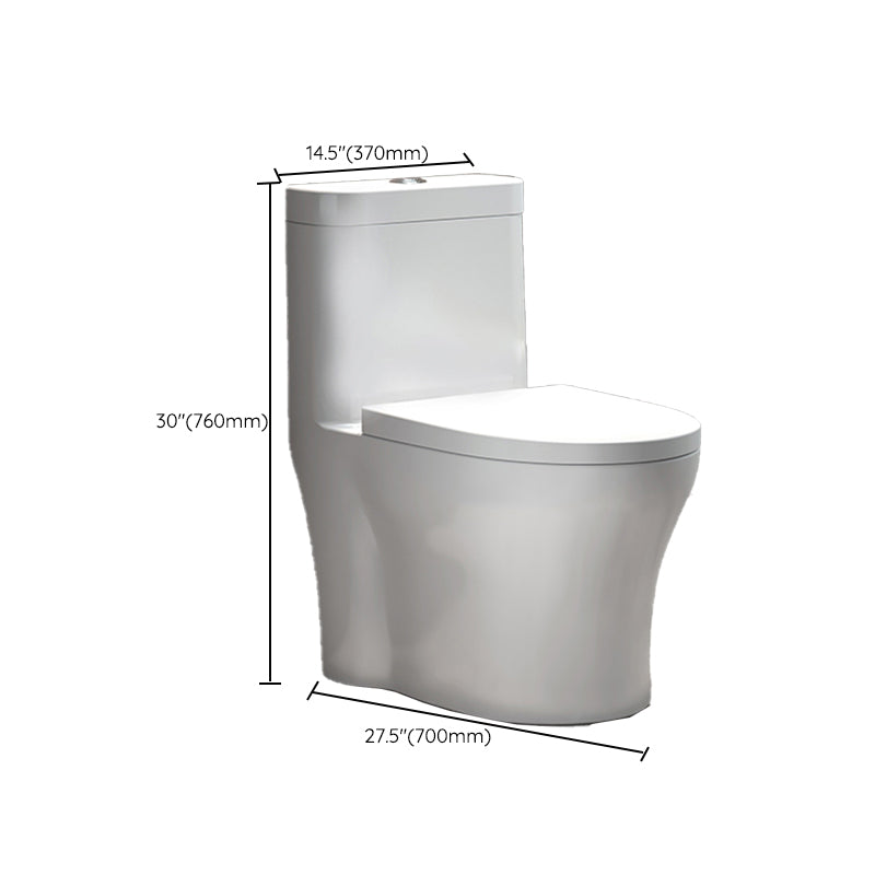 Traditional Floor Mount Toilet White Seat Included Toilet Bowl for Bathroom