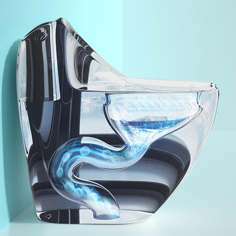 Modern Porcelain Floor Mounted Flush Toilet All In One Siphon Jet Toilet