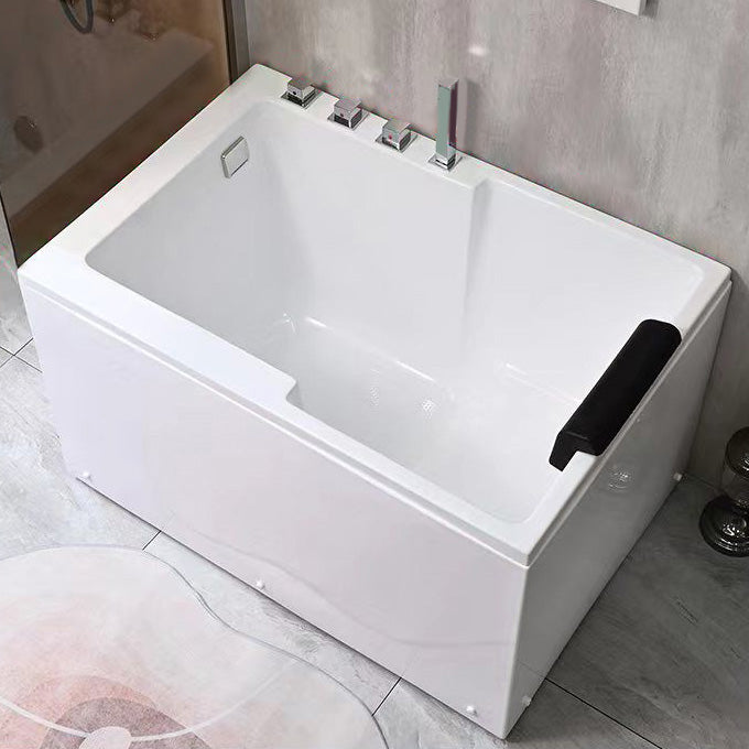 Back to Wall Soaking Bath Modern Rectangular Antique Finish Bath Tub