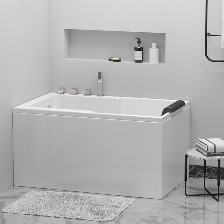 Back to Wall Soaking Bath Modern Rectangular Antique Finish Bath Tub