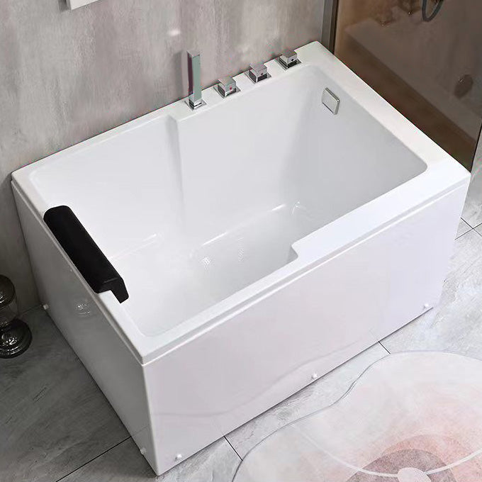 Back to Wall Soaking Bath Modern Rectangular Antique Finish Bath Tub