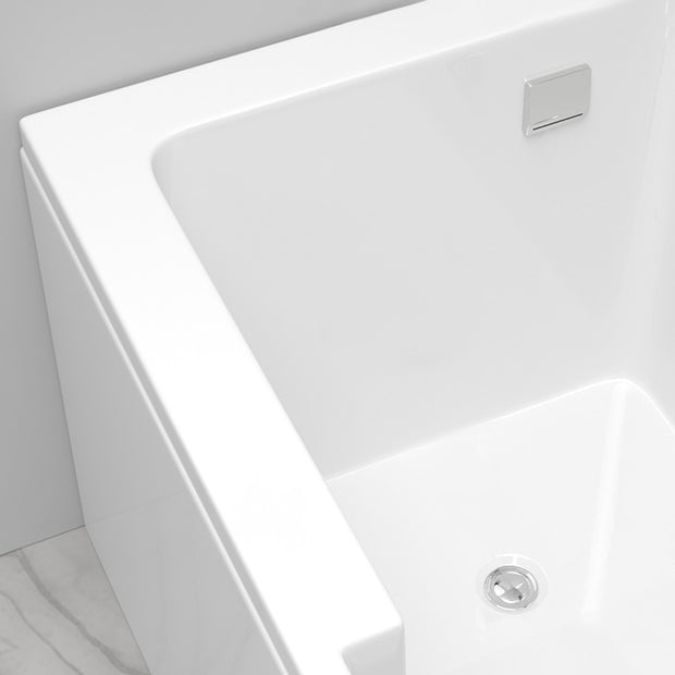 Back to Wall Soaking Bath Modern Rectangular Antique Finish Bath Tub