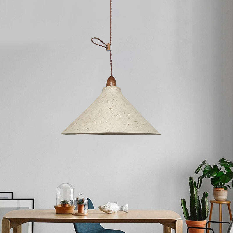 1 Head Restaurant Anhänger Einfache weiße hängende Deckenlampe mit Kegelstoffschatten