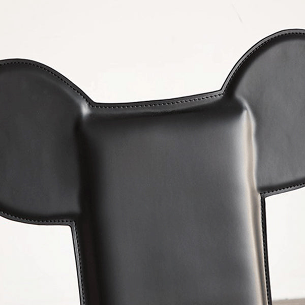 Modern Dining Chair Leather Open Back Side Chair with Stainless Steel Base
