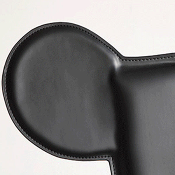 Modern Dining Chair Leather Open Back Side Chair with Stainless Steel Base