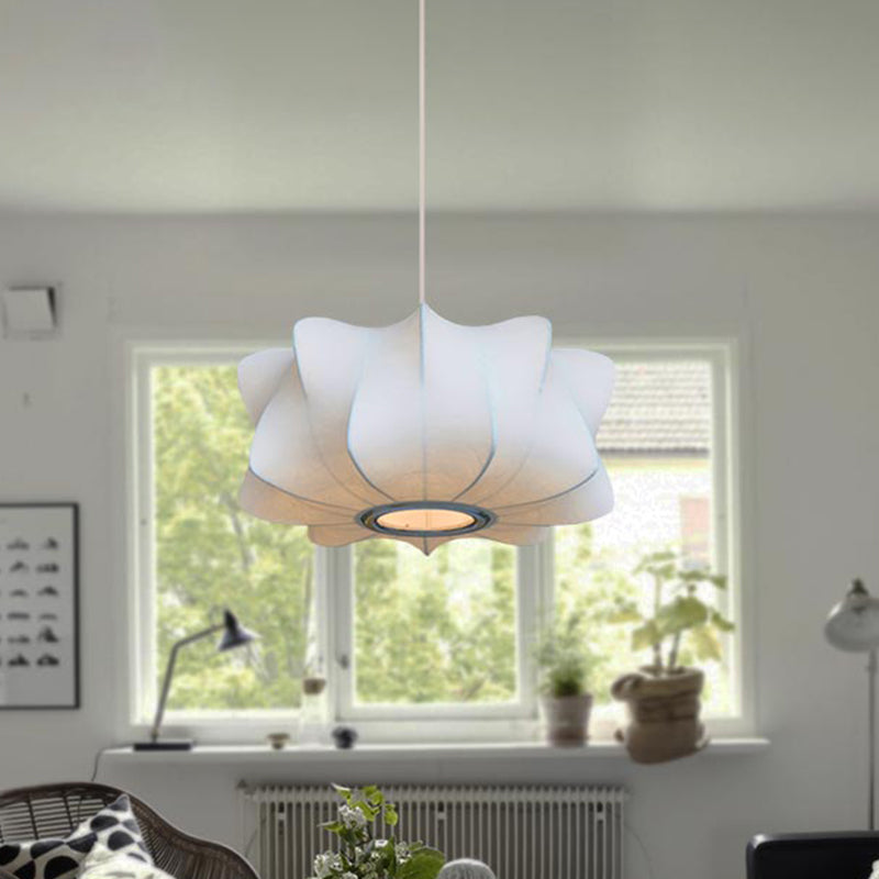 Lanterne d'hélice blanche suspension de lumière de la lampe pendentielle en tissu 1-bulbe