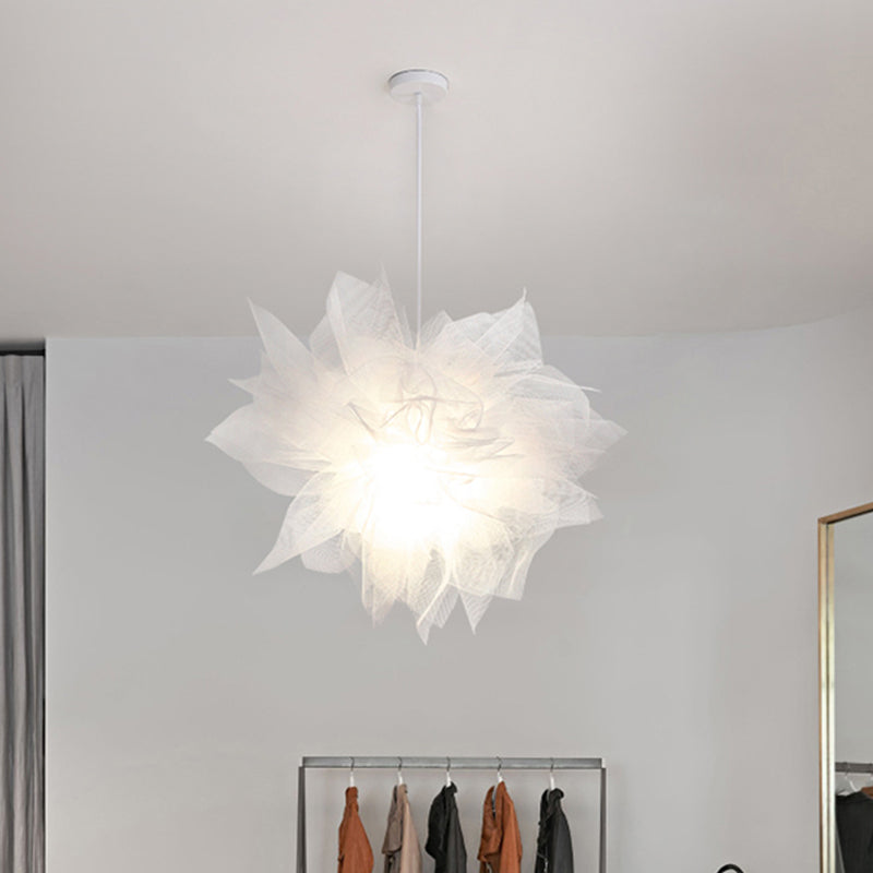 A soffitto a fiore a sospensione modernismo luce 1 luce 18 "/27" larghezza lampada a sospensione bianca/blu/rosa per camera da letto