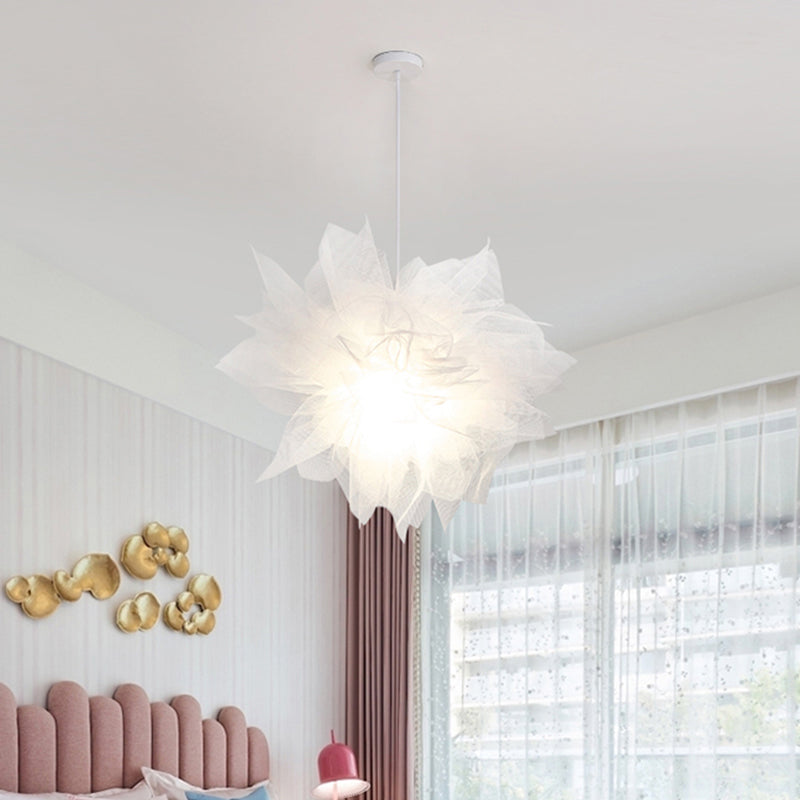 A soffitto a fiore a sospensione modernismo luce 1 luce 18 "/27" larghezza lampada a sospensione bianca/blu/rosa per camera da letto