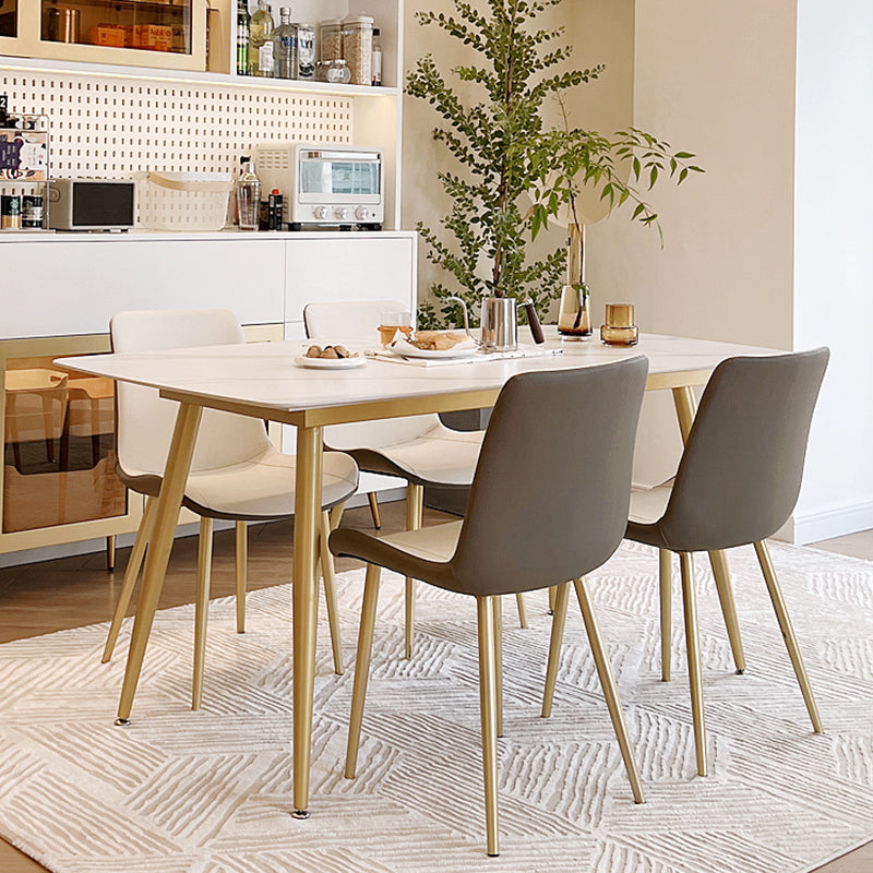 Glam 4 Legs Dining Room Table Sintered Stone Table for Kitchen