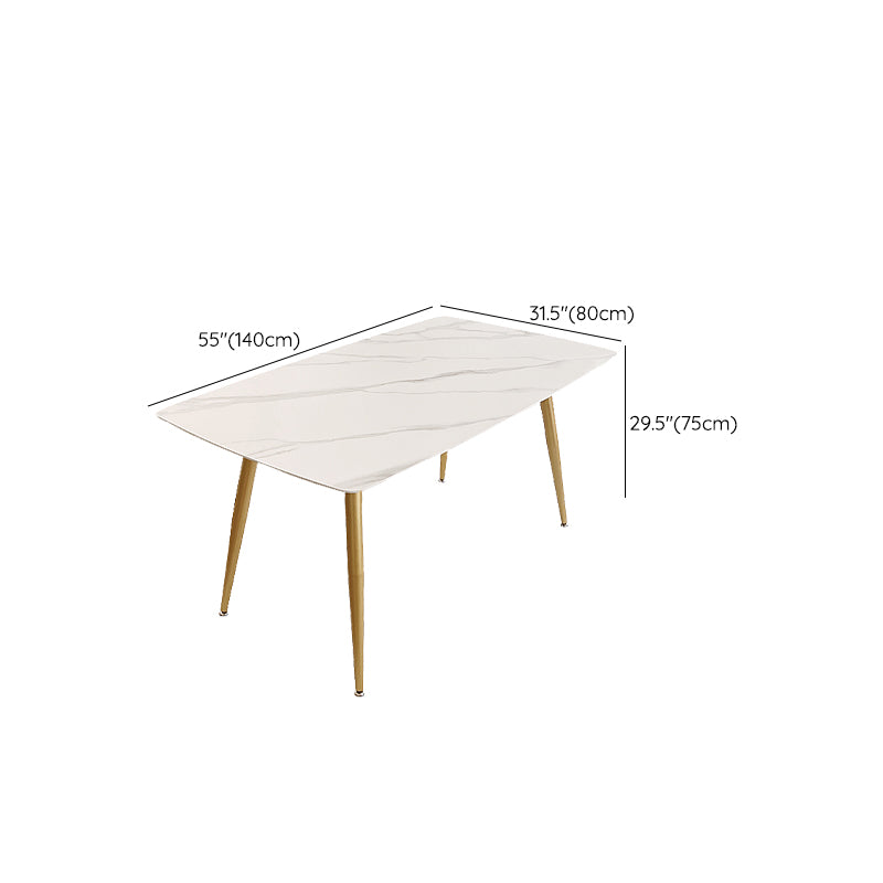 Glam 4 Legs Dining Room Table Sintered Stone Table for Kitchen