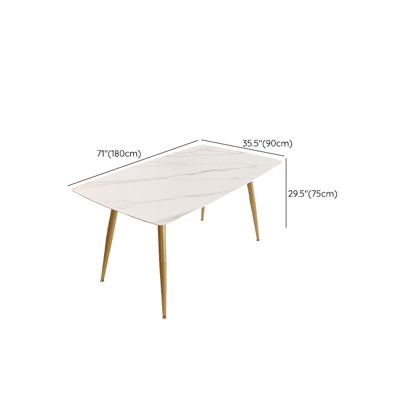 Glam 4 Legs Dining Room Table Sintered Stone Table for Kitchen