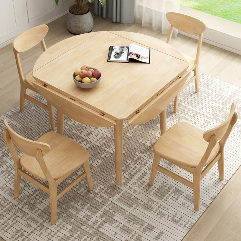 Drop-Leaf Dining Table Contemporary Solid Wood Dining Room Table