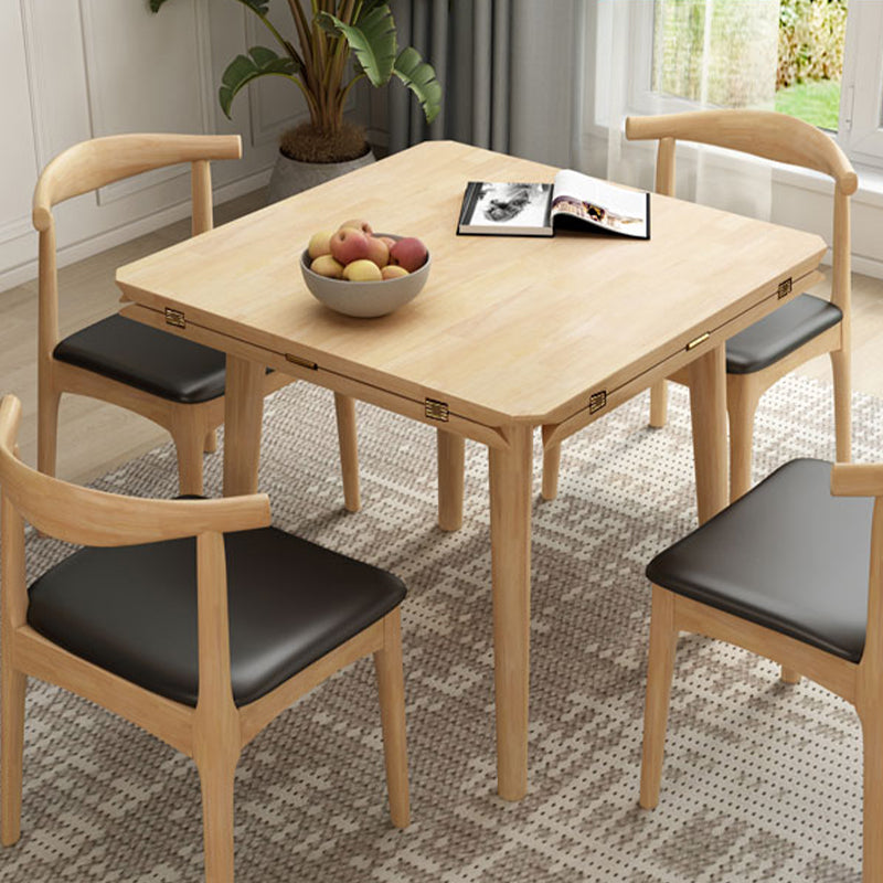Drop-Leaf Dining Table Contemporary Solid Wood Dining Room Table