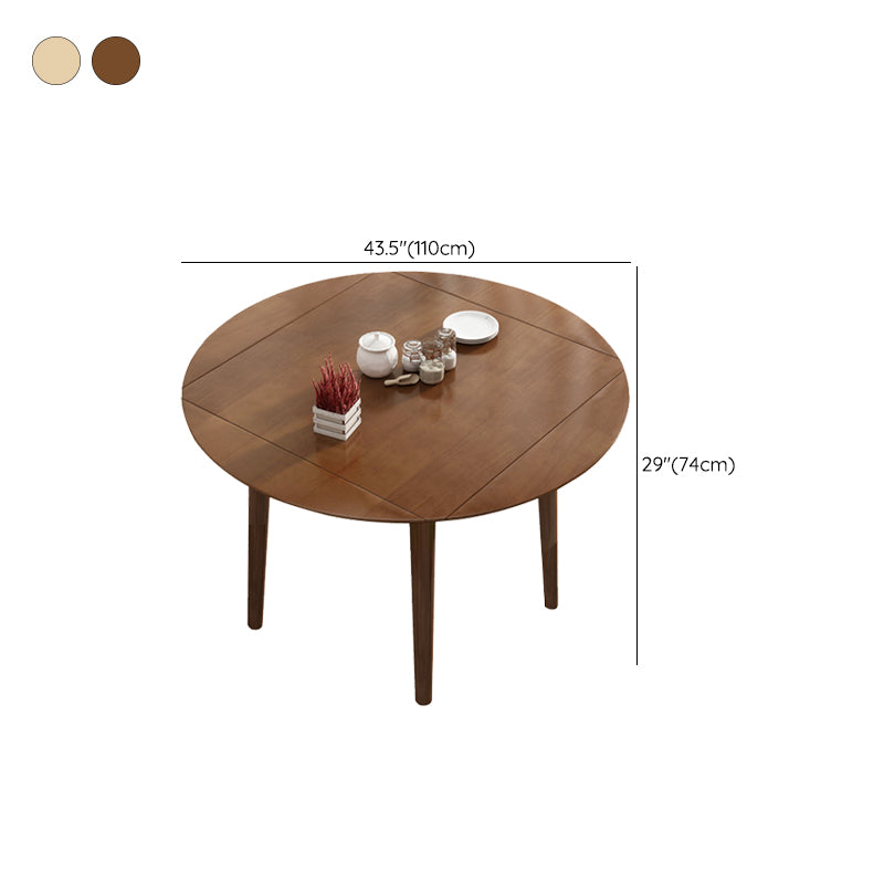 Drop-Leaf Dining Table Contemporary Solid Wood Dining Room Table