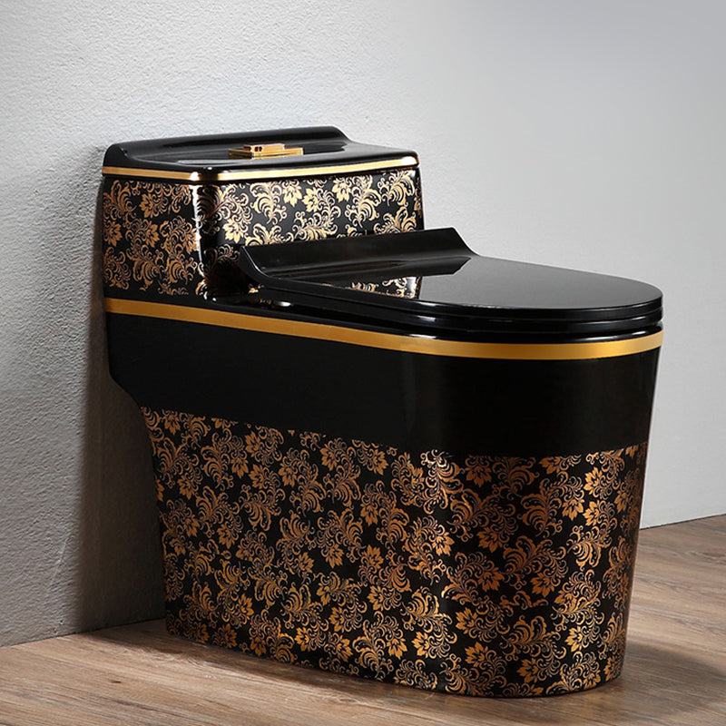 Traditional Floor Mounted Toilet All In One Porcelain Siphon Jet Flush Toilet