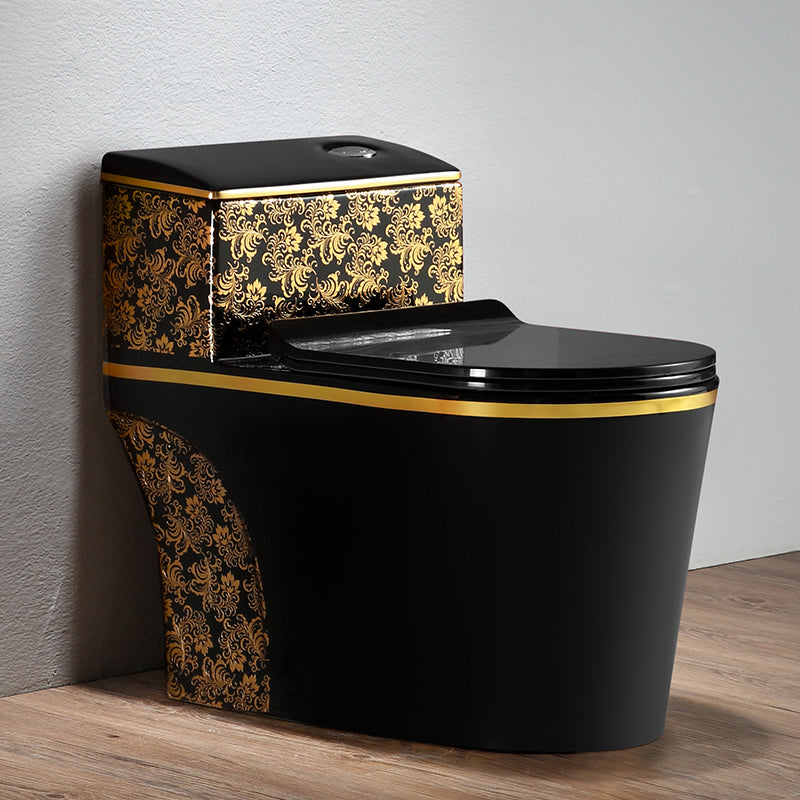 Traditional Floor Mounted Toilet All In One Porcelain Siphon Jet Flush Toilet