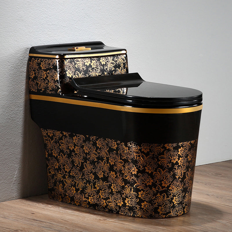 Traditional Floor Mounted Toilet All In One Porcelain Siphon Jet Flush Toilet