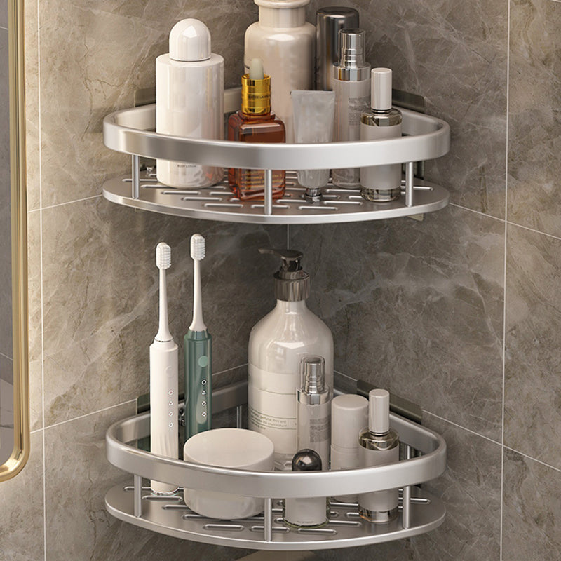 Silver/Black Bath Hardware Set Modern 1/2/3 - Piece Bath Shelf