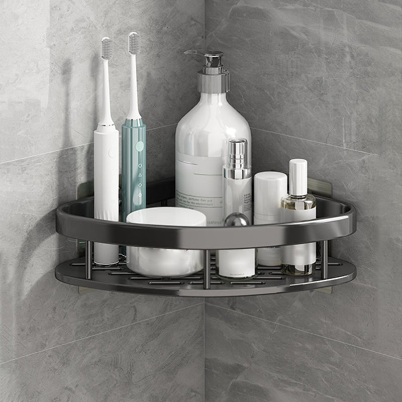 Silver/Black Bath Hardware Set Modern 1/2/3 - Piece Bath Shelf