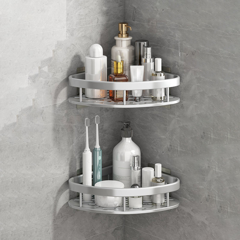 Silver/Black Bath Hardware Set Modern 1/2/3 - Piece Bath Shelf