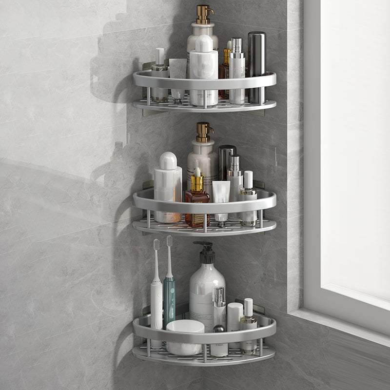 Silver/Black Bath Hardware Set Modern 1/2/3 - Piece Bath Shelf