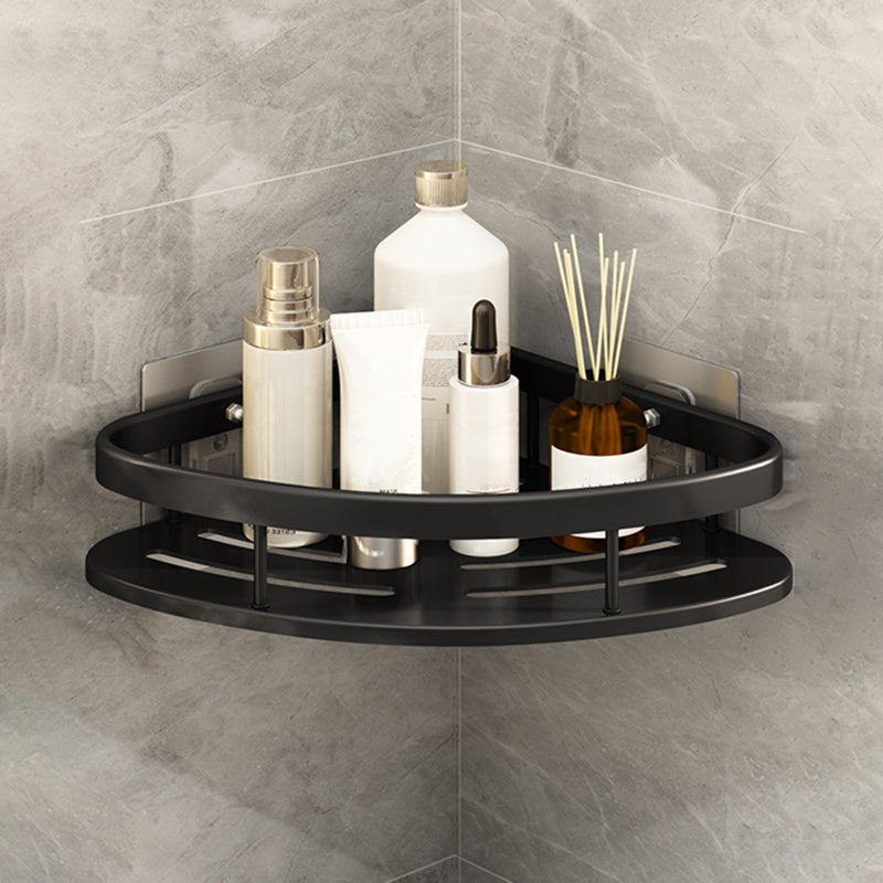 Silver/Black Bath Hardware Set Modern 1/2/3 - Piece Bath Shelf