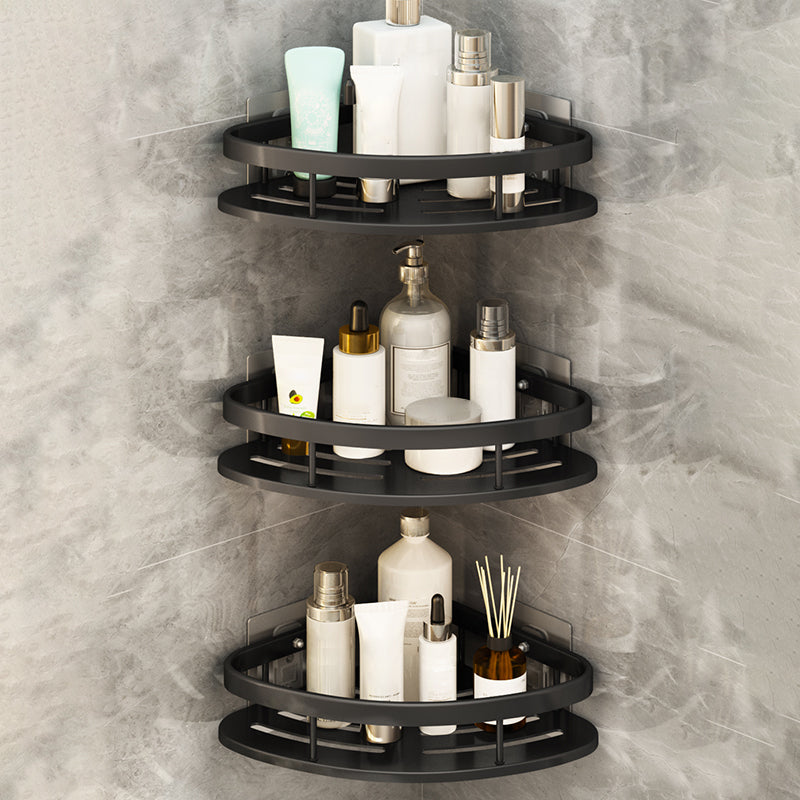 Silver/Black Bath Hardware Set Modern 1/2/3 - Piece Bath Shelf