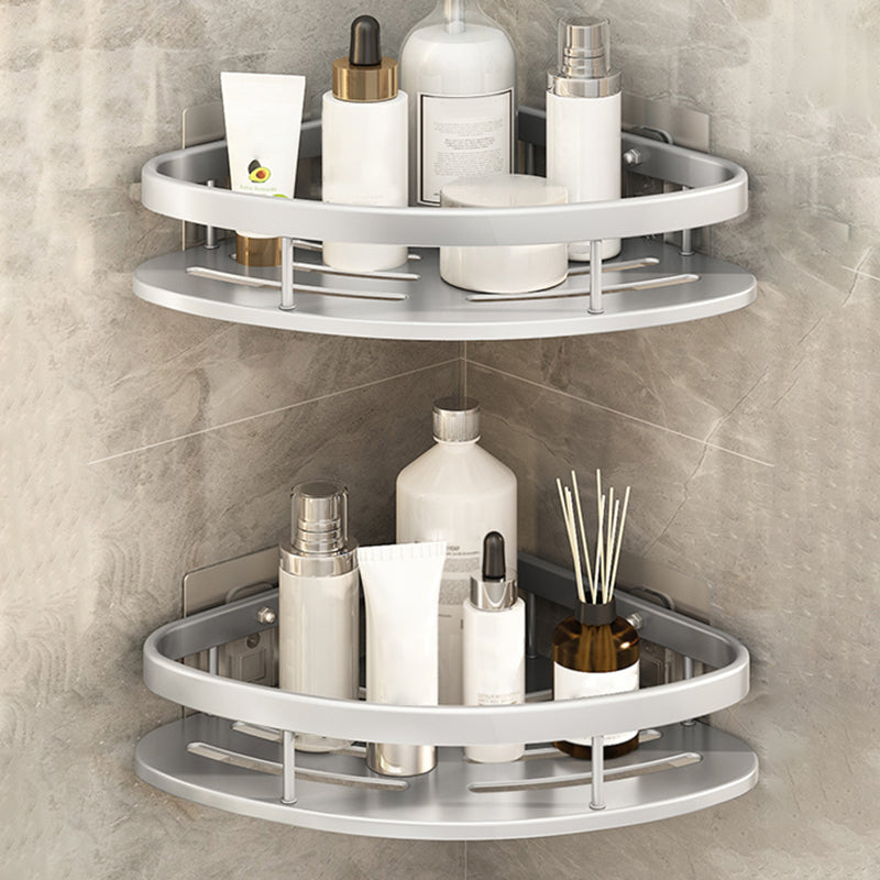 Silver/Black Bath Hardware Set Modern 1/2/3 - Piece Bath Shelf