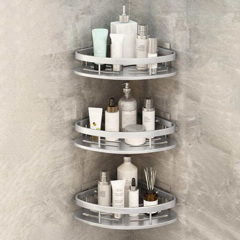 Silver/Black Bath Hardware Set Modern 1/2/3 - Piece Bath Shelf