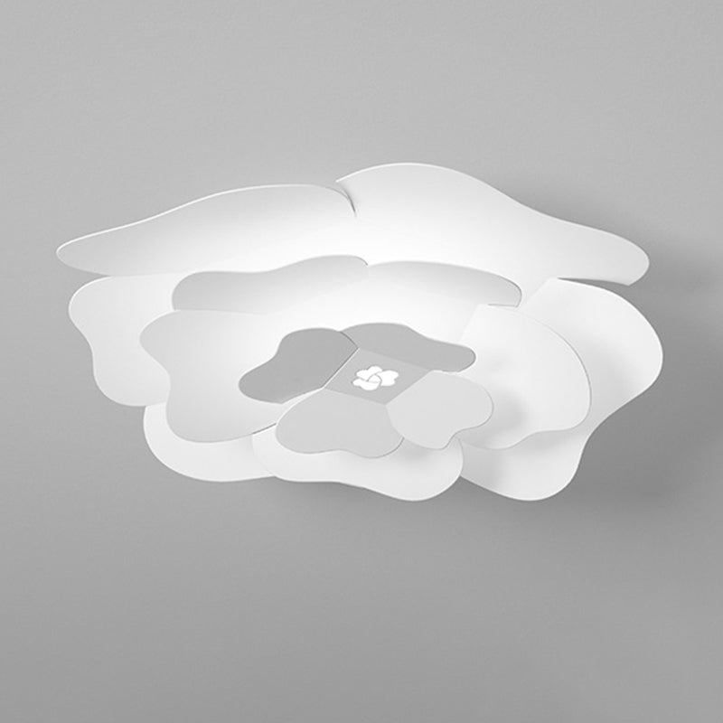 Modernism Flush Mount Flower-Shaped Ceiling Mounted Fixture in White for Bedroom