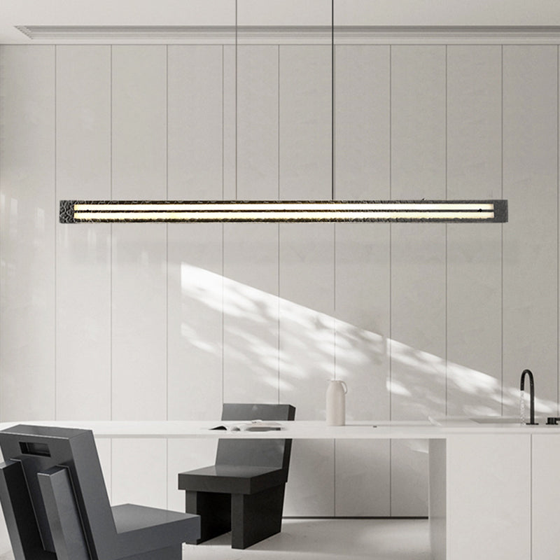Glass Kitchen Island Lighting Black Modern Ceiling Light for Foyer