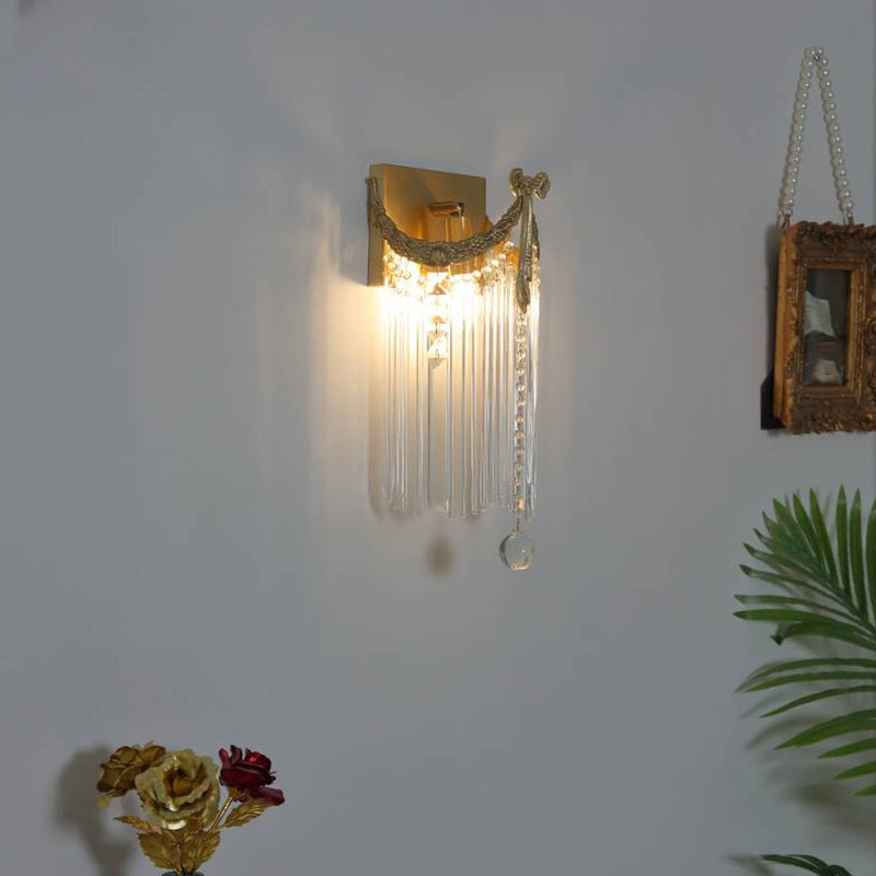 Modern Crystal Shade Wall Lighting Fixtures Gold Wall Lamp for Bedroom
