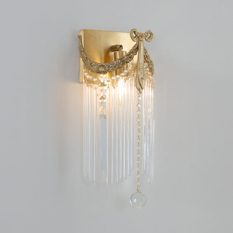 Modern Crystal Shade Wall Lighting Fixtures Gold Wall Lamp for Bedroom