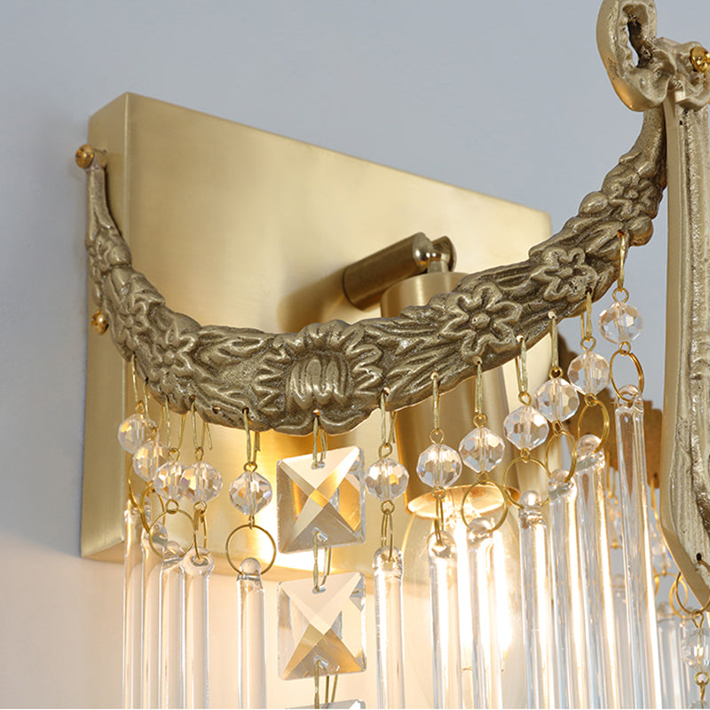 Modern Crystal Shade Wall Lighting Fixtures Gold Wall Lamp for Bedroom