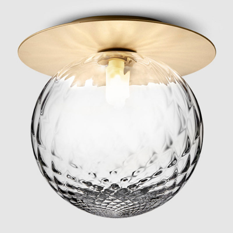 Modern Wall Sconce Metal Ball Shape Vanity Lamp with Glass Shade for Bathroom