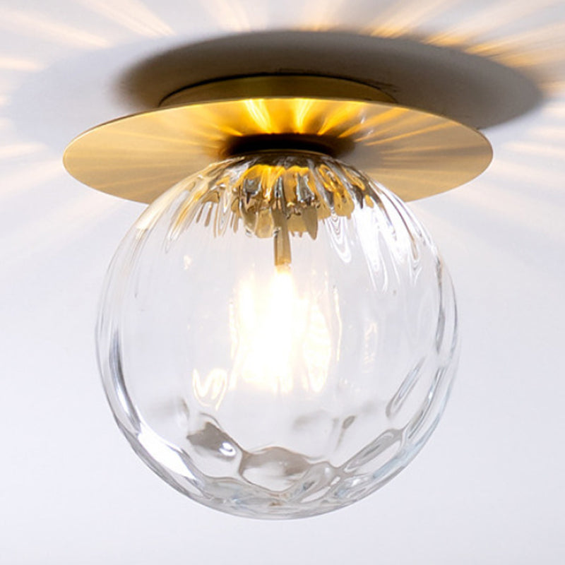 Modern Wall Sconce Metal Ball Shape Vanity Lamp with Glass Shade for Bathroom