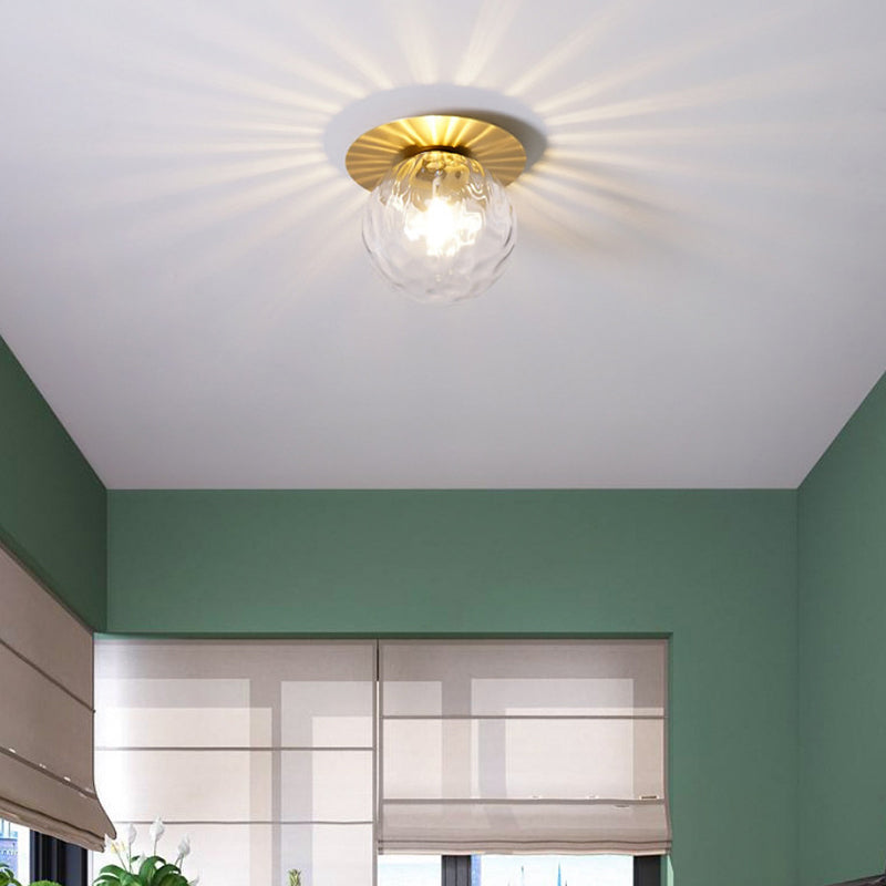 Modern Wall Sconce Metal Ball Shape Vanity Lamp with Glass Shade for Bathroom