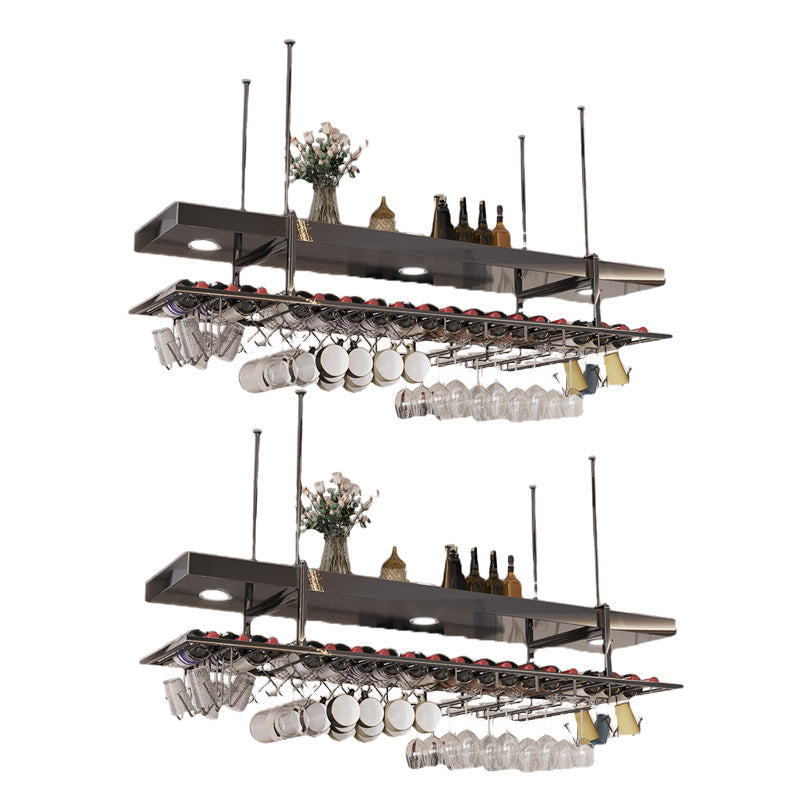 Modern Hanging Wine Rack Metal Wine Bottle & Glass Rack for Dining Room