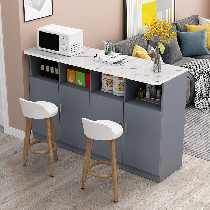 Contemporary Bar Dining Table Rectangle Wooden Counter Table