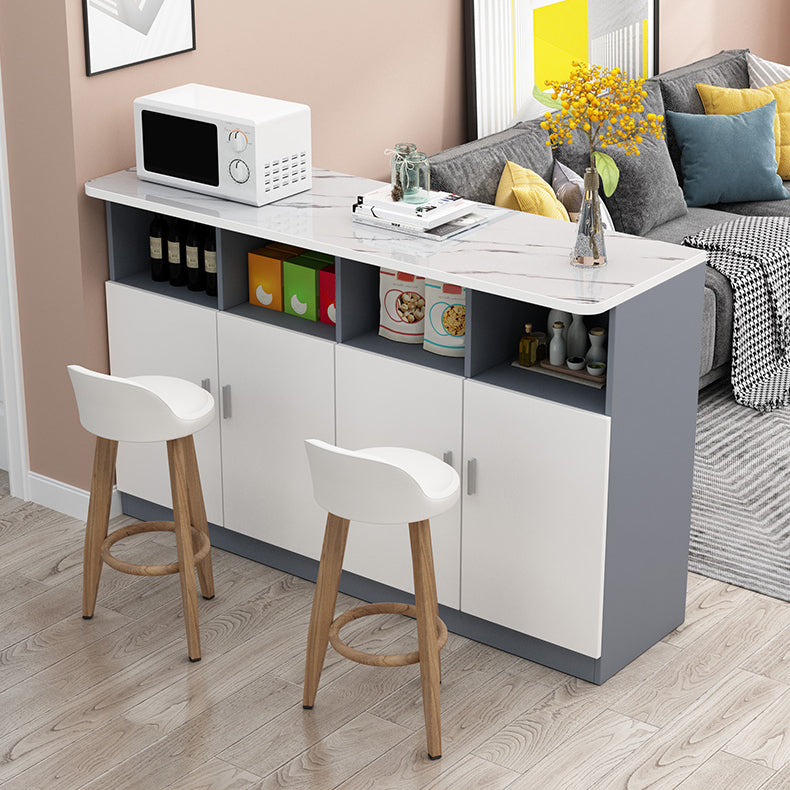 Contemporary Bar Dining Table Rectangle Wooden Counter Table