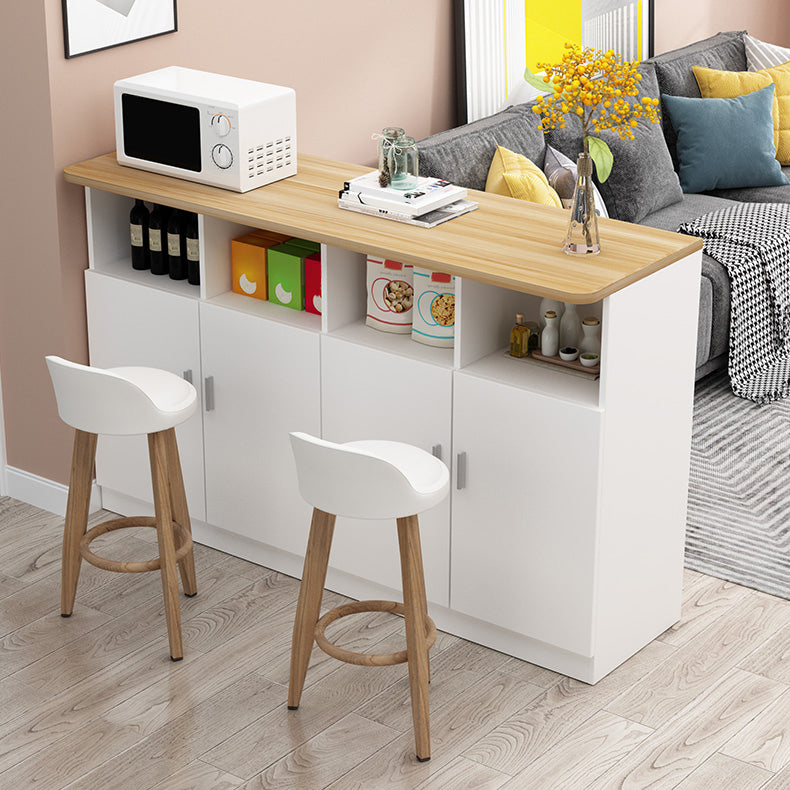 Contemporary Bar Dining Table Rectangle Wooden Counter Table